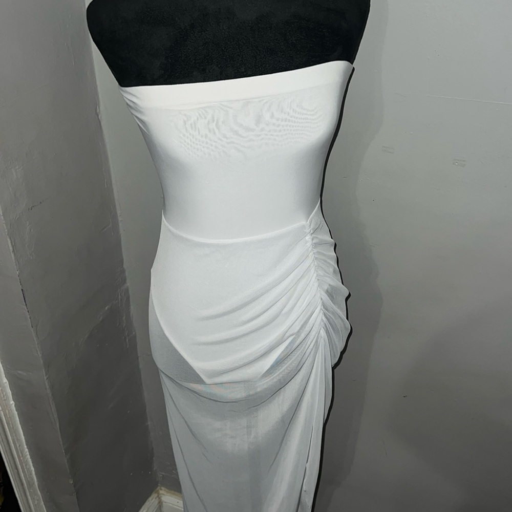 White sheer beachy dress from Fashionnova